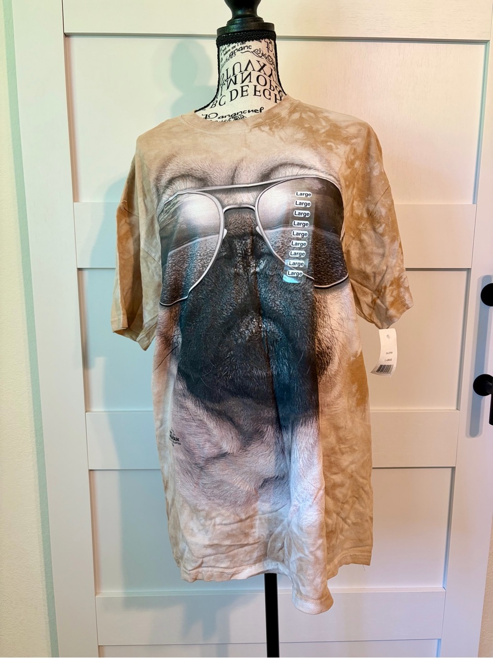 The Mountain Pug Life Tie-Dyed Effect Relaxed Fit T-Shirt Size Large